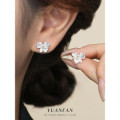 A43920 s925 sterling silver flower stud fashion elegant unique earrings