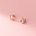 A35499 s925 sterling silver hollowed beautiful rhinestone trendy sweet simple earrings