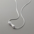 A40735 s925 sterling silver bar stripe simple elegant necklace