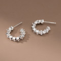 A40692 s925 sterling silver simple stud elegant earrings