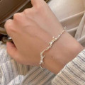 A44728 s925 sterling silver butterfly charm simple bracelet