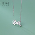 A33060 s925 sterling silver rhinestone small necklace