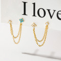 A43907 s925 sterling silver trendy sweet fringe stud earrings