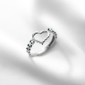 A32104 s925 sterling silver chic unique silver hollowed heart ring