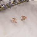 A42960 s925 sterling silver rhinestone butterfly fashion earrings