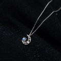A34009 s925 sterling silver chic rhinestone glass sweet necklace