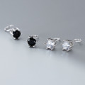 A40831 s925 sterling silver trendy design rhinestone stud elegant earrings