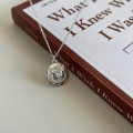 A34167 925 sterling silver unique initial coin necklace