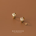 A36703 s925 sterling silver simple rhinestone crown cute trendy fashion earring earrings