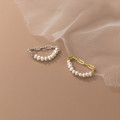 A36271 s925 sterling silver simple trendy pearl chain chic sweet ring