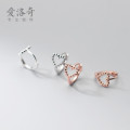 A32244 s925 sterling silver unique chic hollowed heartshape earrings