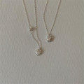 A40363 sterling silver shell pearl simple necklace