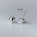 A38325 s925 sterling silver circle stud design elegant cute earrings