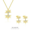 A45688 s925 sterling silver sun stud fashion cubic zirconia simple earrings