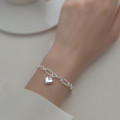 A33345 s925 sterling silver chic heart charm bracelet