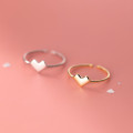 A33159 s925 sterling silver simple unique heart ring chic adjustable earrings