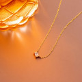 A33041 s925 sterling silver small trendy simple geometric square rhinestone necklace