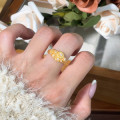 A45981 s925 sterling silver trendy sweet rhinestone daisy ring