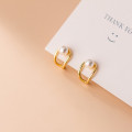 A31813 s925 sterling silver pearl geometric teardrop hollowed earrings