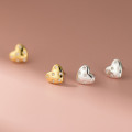 A43153 s925 sterling silver rhinestone heart stud design sweet elegant earrings