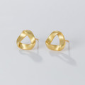 A40851 s925 sterling silver geometric stud simple hollowed triangle elegant earrings