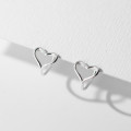 A45027 s925 sterling silver sweet dainty hollowed heart clipon stud earrings