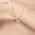A33001 s925 sterling silver circle necklace