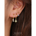 A43890 s925 sterling silver opal fashion simple earrings