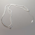 A40194 s925 sterling silver double doublelayer layered plate grade necklace