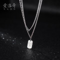 A32430 s925 sterling silver doublelayer letter unique chic geometric necklace