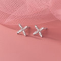 A37940 s925 sterling silver rhinestone elegant stud cute dainty earrings