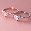 A40959 s925 sterling silver sweet elegant hollowed heart ring