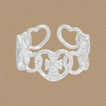 A45464 heart sterling silver s925 heartshape adjustable ring