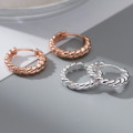 A40713 s925 sterling silver twist elegant earrings