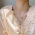 A42834 s925 silver circle sweet elegant necklace
