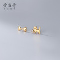 A31649 s925 sterling silver simple rhinestone asymmetri earrings