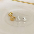 A37365 sterling silver cubic zirconia heart simple fashion stud earrings earrings