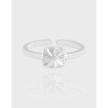 A43649 square sterling silver s925 adjustable ring