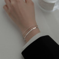 A35010 s925 sterling silver doublelayer charm bracelet