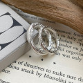 A32666 big simple 925 sterling silver irregular thick fashion ring