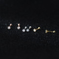 A33639 s925 sterling silver trendy simple rhinestone cute earrings