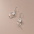 A35454 s925 sterling silver geometric weave earrings