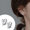 A35954 925 sterling silver bow sweet rhinestone earrings