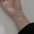 A35015 s925 sterling silver rhinestone circle fashion unique geometric bracelet