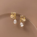 A35657 s925 sterling silver small trendy hollowed butterfly short earrings
