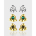 A40286 simple quality heart rhinestone design s925 sterling silver stud earrings