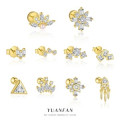 A45256 s925 sterling silver square extra cubic zirconia stud earrings
