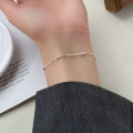 A43747 s925 silver trendy sweet unique simple teardrop charm bracelet