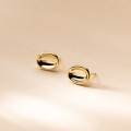 A35414 s925 sterling silver oval earrings