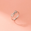 A42933 s925 sterling silver hollowed rhinestone heart butterfly fashion sweet ring